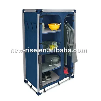 4-shelf foldable camping cabinet caravan wardrobe - buy textile wardrobe  cabinets product on alibaba