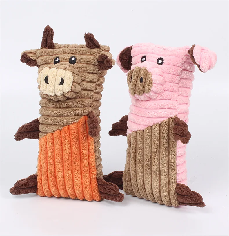 Corduroy Plush Pig/bull Shape Teeth Clean Stuffed Dog Interactive Toy Buy Pink Pig Dog Toy
