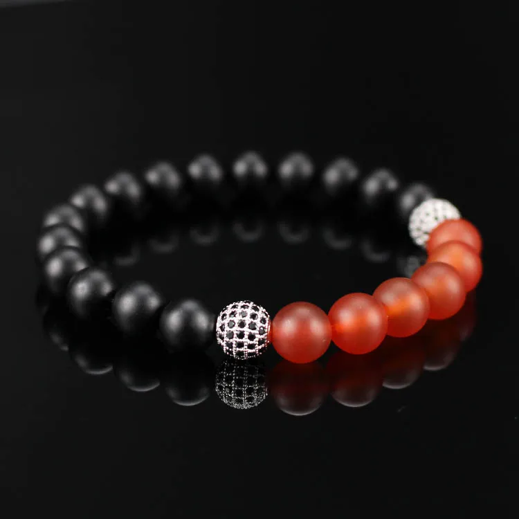 

BRP1205 Wholesale gemstone beaded Stretch Bracelet,onyx beads bracelet