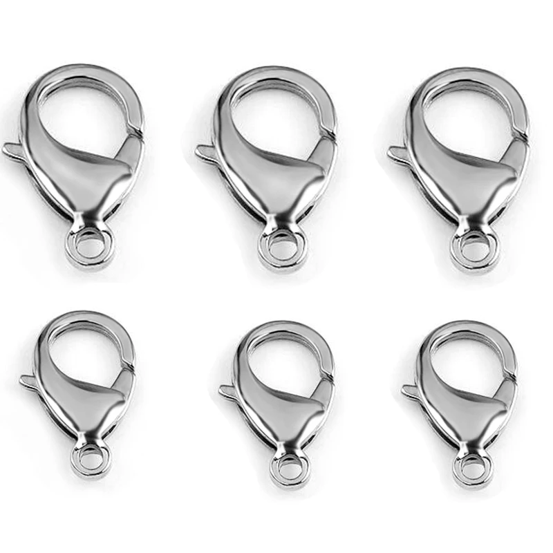 

12*6mm 10*5mm Stainless Steel Lobster Clasp Hooks for Necklace&Bracelet Chain DIY Fashion Jewelry Findings