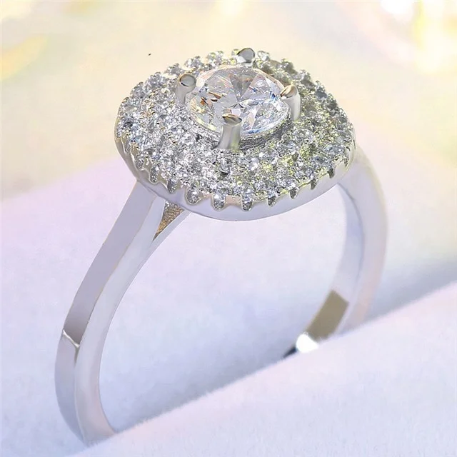 

925 Sterling Silver Ring Women Cubic Zirconia Wedding Engagement Band Female Girls Finger Ring Anillo Plata Mujer Bague