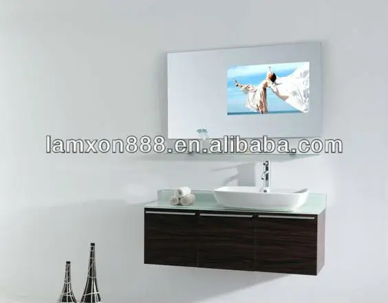 Bathroom TV mirror with light