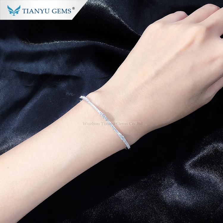 Tianyu Gems Customize bracelet 925 Silver Material Moissanite Diamond studded Bracelet