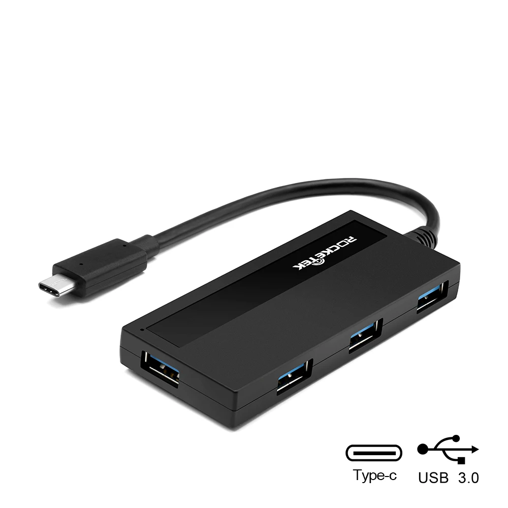 

Multi function usb-c usb 3.1 4 port type c hub for mobile phone charging, Black