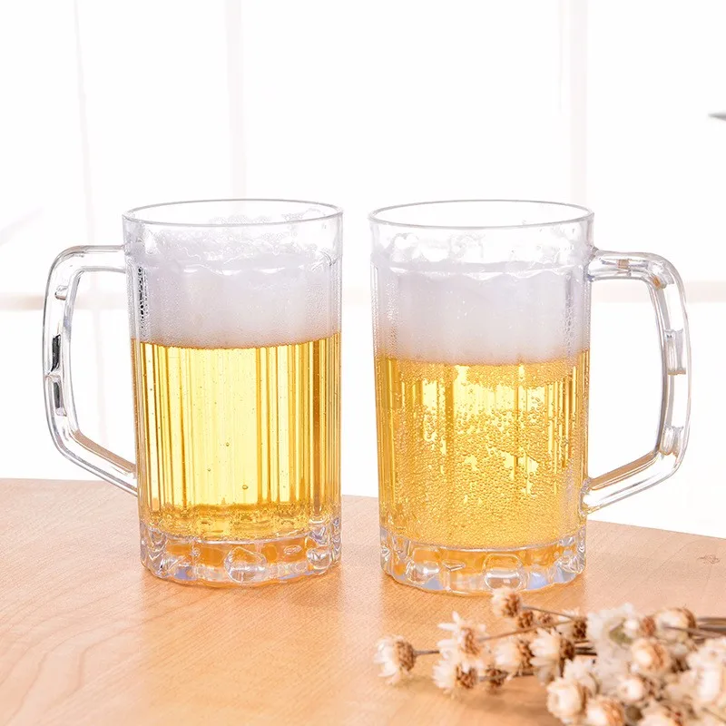 12oz 350ml Plastic Beer Cup With Handle Acrylic Material Plastic Type Food Grade Buy