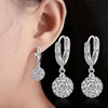 925 Sterling Silver Jewelry Shambhala Crystal 10MM Ball Earring