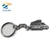 Car shape keychain in black nickle plating with 4 linked keyring with split ring