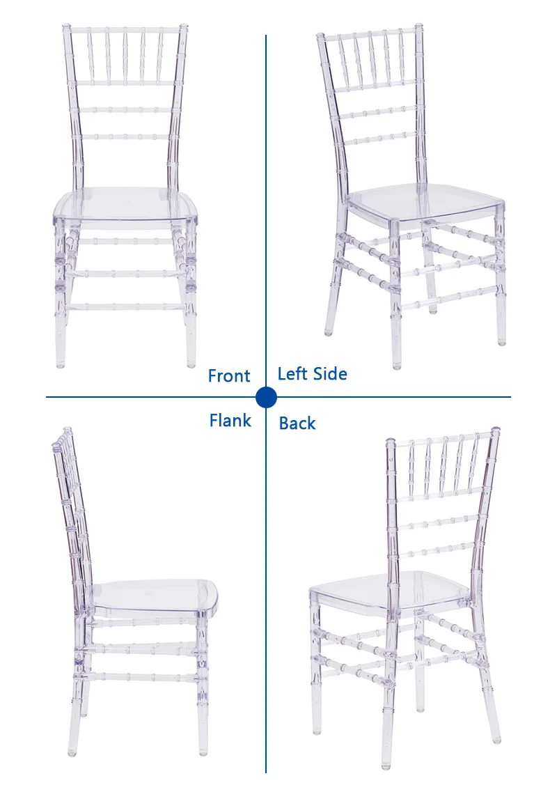 Wedding Furniture Ghost Chiavari Chair Clear Pc Modern Hotel Chair Mono Frame Resin Chiavari