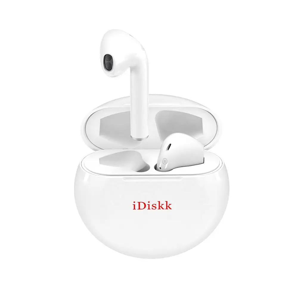 

TWS iDiskk wireless blue tooth earphone headphones in ear, White