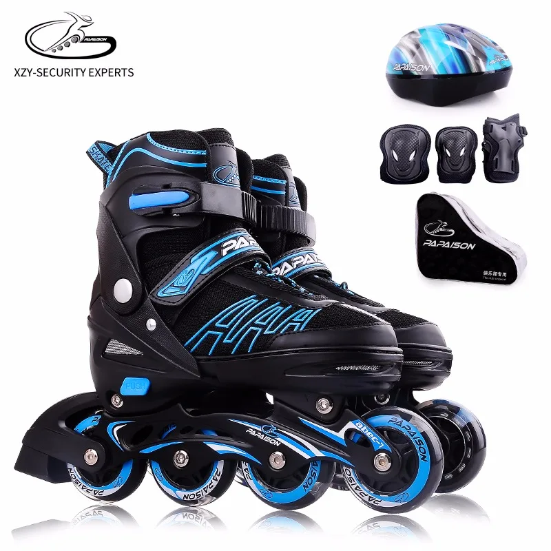 

Inline skate combo set XL size PU non-flashing wheel have CE report, Blue, grey, red, pink