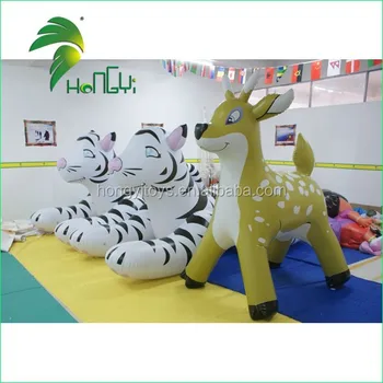 Inflatabel Harimau Putih Kartun Hewan Mainan Tiup Tiup Model