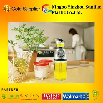 Kitchen Creative Press Measure Oil Dispenser Glass Oil And Vinegar