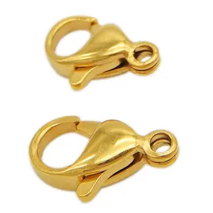 Wholesale Gold Filled Stainless Steel Lobster Clasps 9mm/ 10mm/ 11mm/ 12mm/ 13mm/ 15mm Metal Findings Jewelry Making Supplies