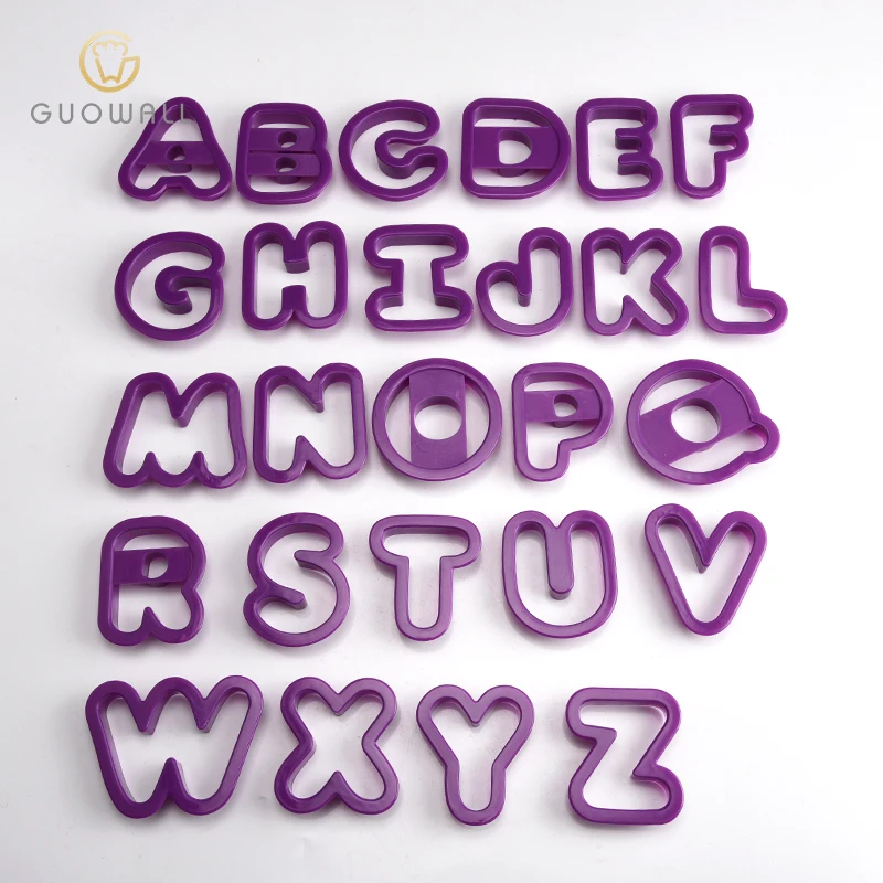 

26pcs Colorful Alphabet Plastic Cookie Cake Cutter Set