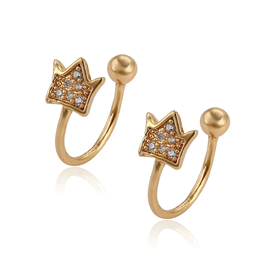 

95795 XP wholesale fashion gold jewelry simple design clip earrings for girls