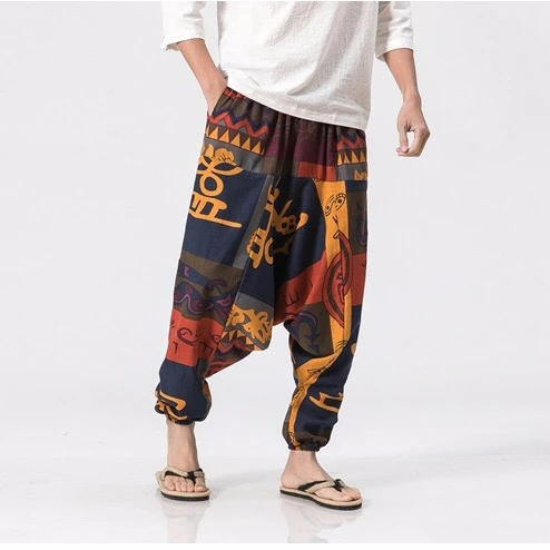 

Cotton Linen Harem Loose Pants Men Trousers, Many colors