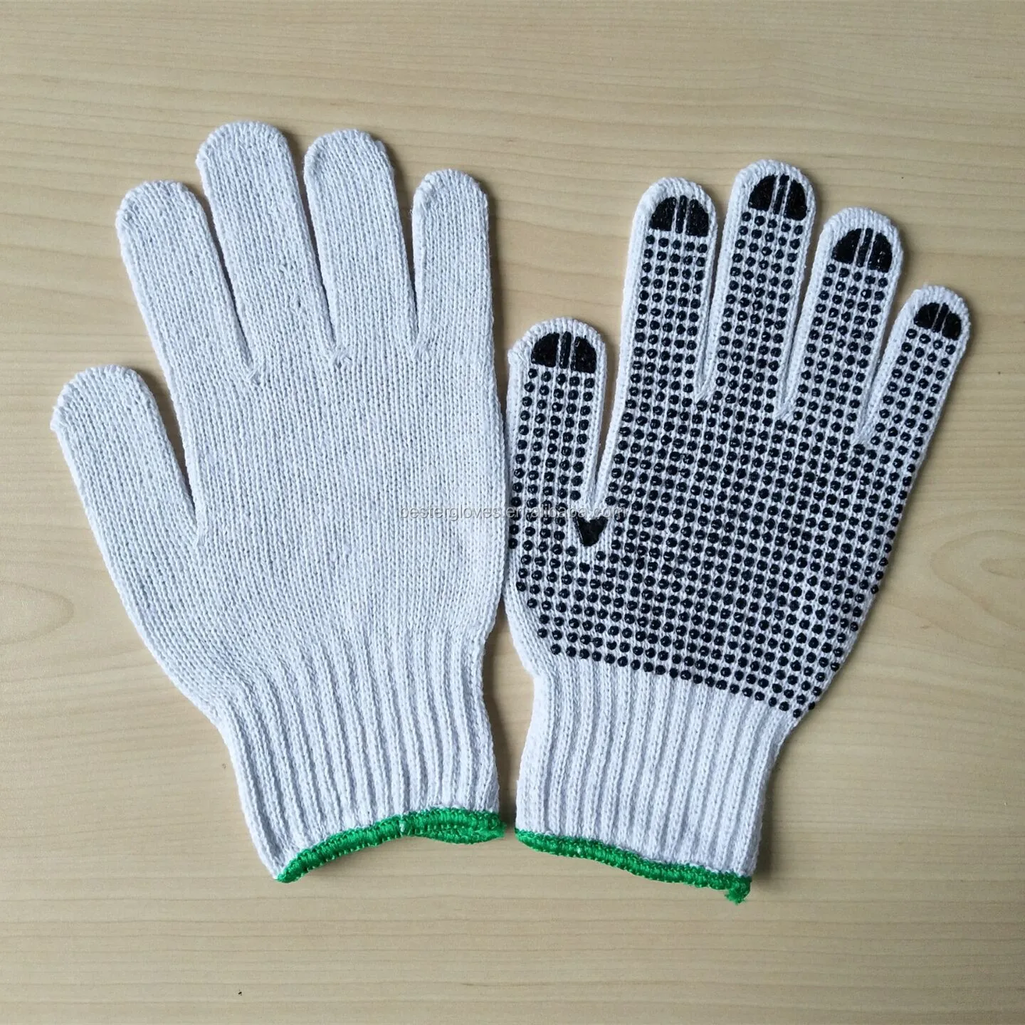 Poly Cotton Knitted Pvc Dotted Gloves 7gauge 550g/dozen Professional ...