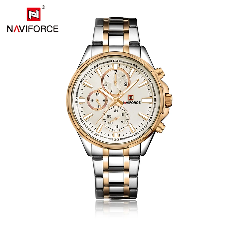 

Naviforce 9089 Luxury Men Wrist Watches Business Date Week Luminous Hand Clock Waterproof Branded Quartz Stainless Steel Watch