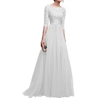 

Factory Price Women's Vintage Floral Lace Floor Length Retro Formal Bridesmaid Gown