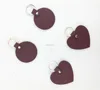 new collection genuine cow leather round / heart shape key chain