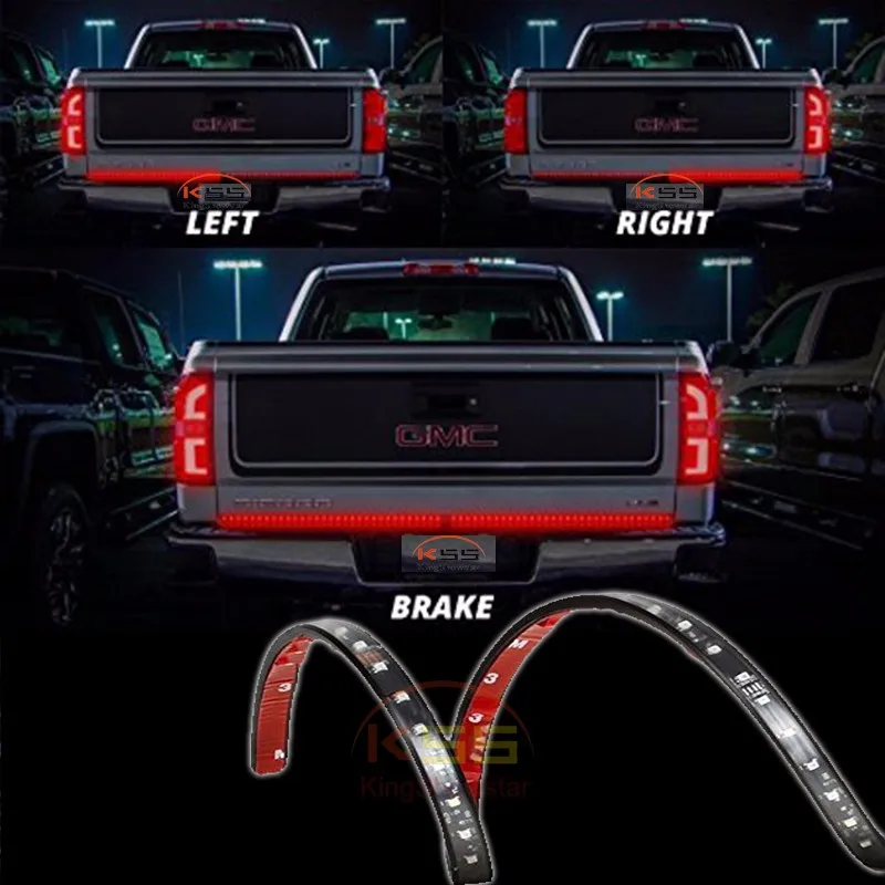 Truck Tailgate Light Bar 12V Red LED Flexible Car Truck led light bar Brake Reverse Turn Signal Tailga