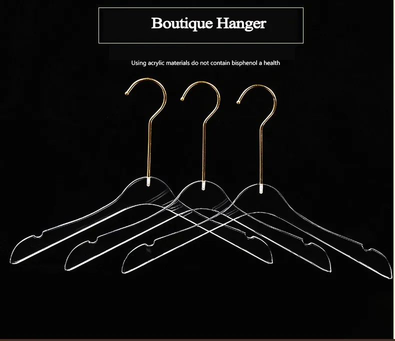 Clothes Hanger Factory Acrylic Transparent Hanger Clear Boutique