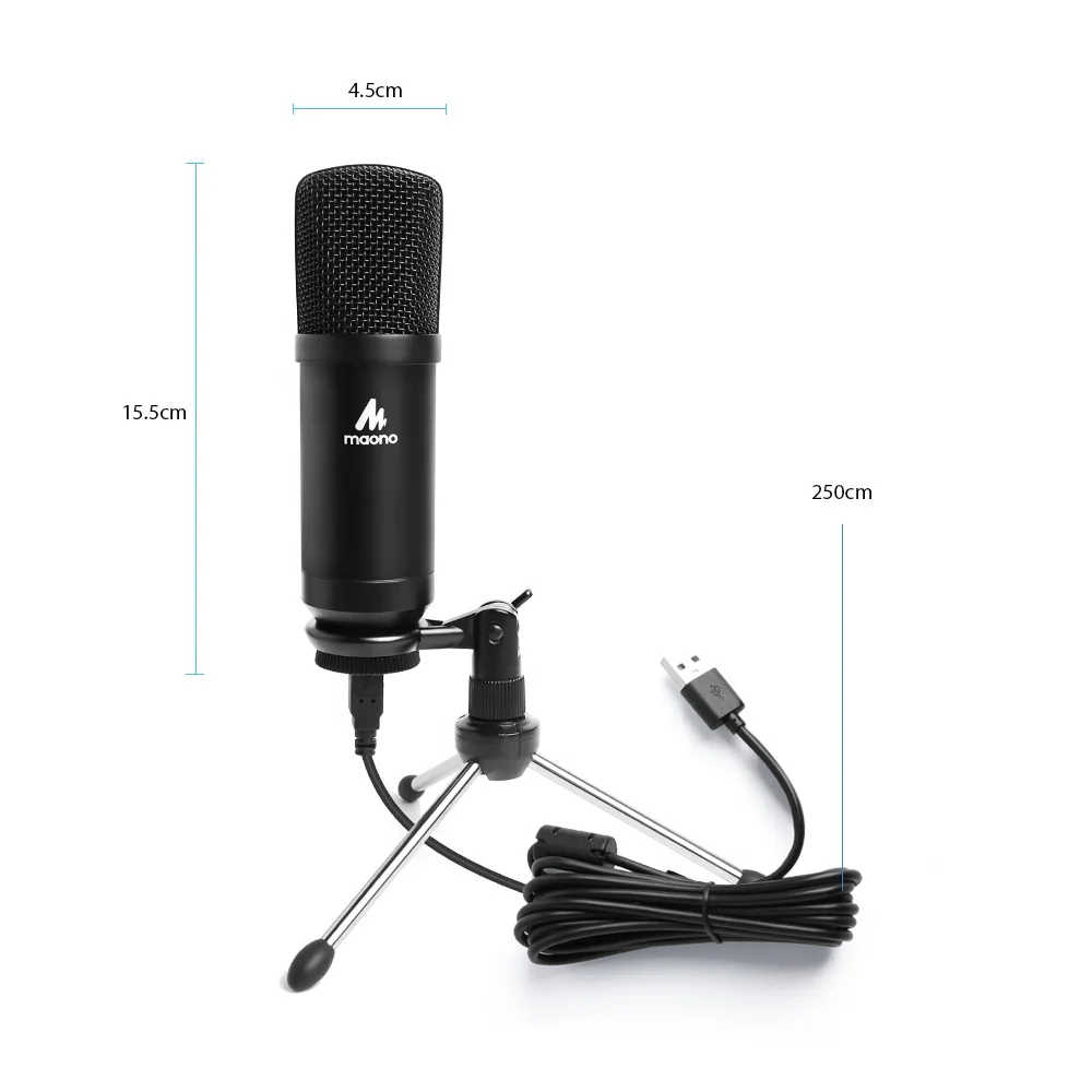 

Entry-level Podcasting Sound Recording Professional Desktop Microphone Kit, Black color