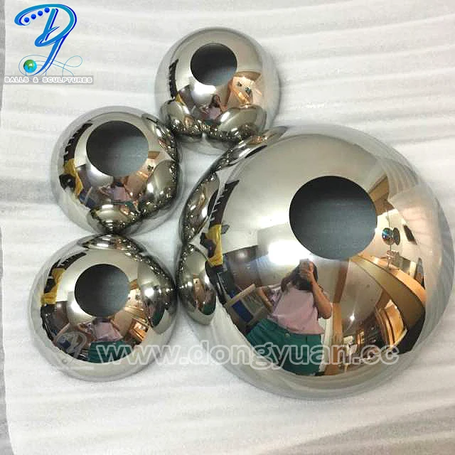 Polished Stainless Steel Art Craft, Decorative Stainless Steel Half Ball Sculpture Design