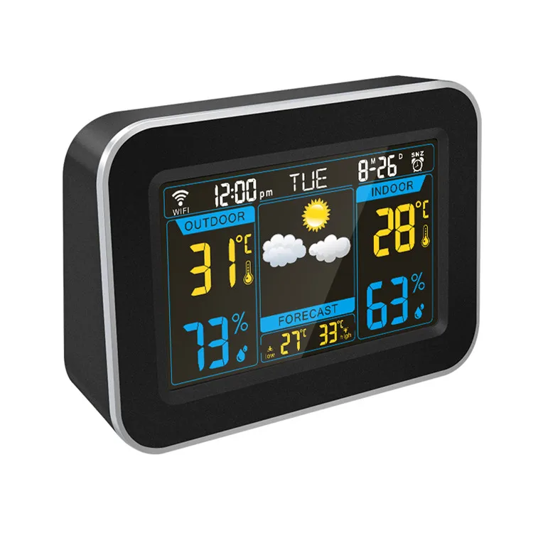 

LCD digital weather station animated forecast desk APP wifi clock