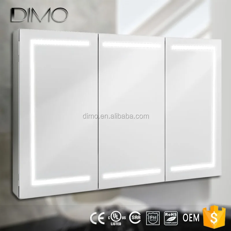 DTA-28 Luxury decorate triple doors kitchen medicine cabinet bathroom led mirror cabinet.jpg