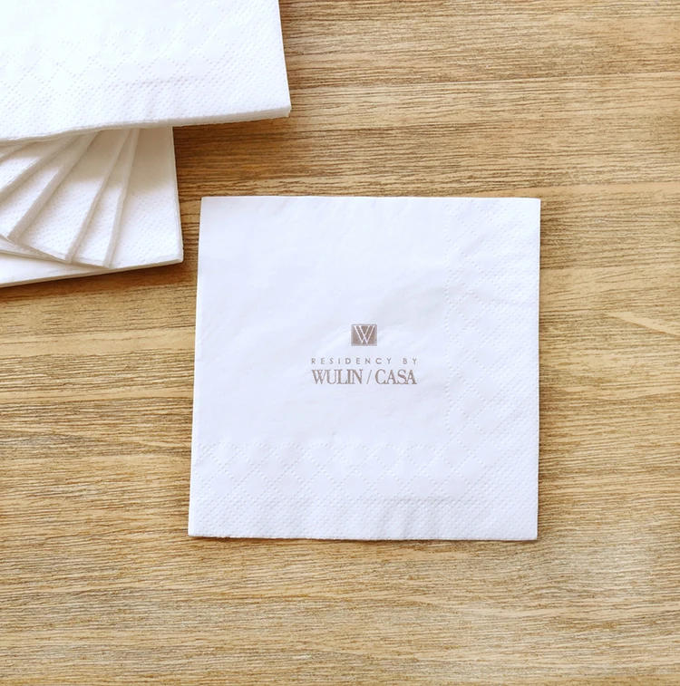 Luxury Standard Size 23x23cm White Banquet Guest Napkin Paper Towel