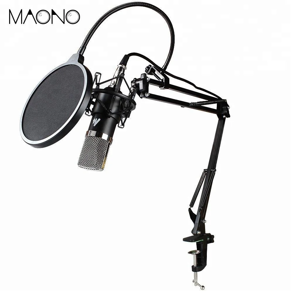 

Customizable Podcasting Cardioid music recording microphone, Black;silver