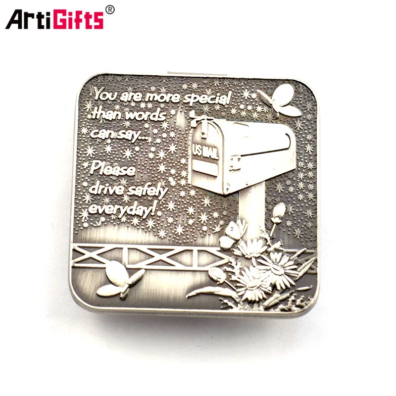 Promotional Items cheap custom blank engraved metal golf cap clip ball marker