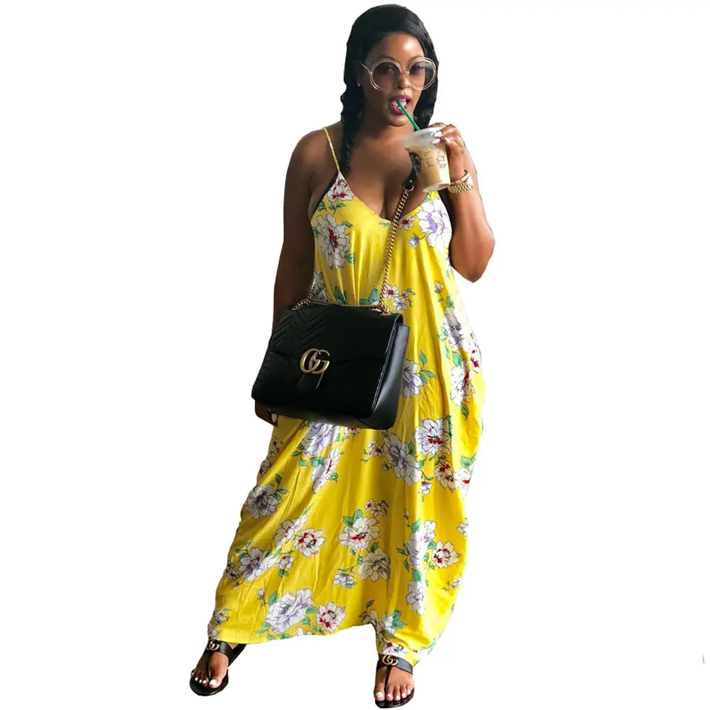 

Casual Floral Printed Yellow Ankle Length Dress, N/a