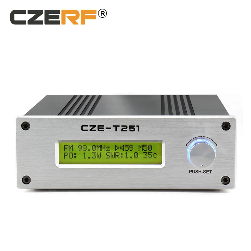 

76-96MHz CZE-T251 25w wireless Broadcast FM Transmitter 10km long range fm transmitter, Silver
