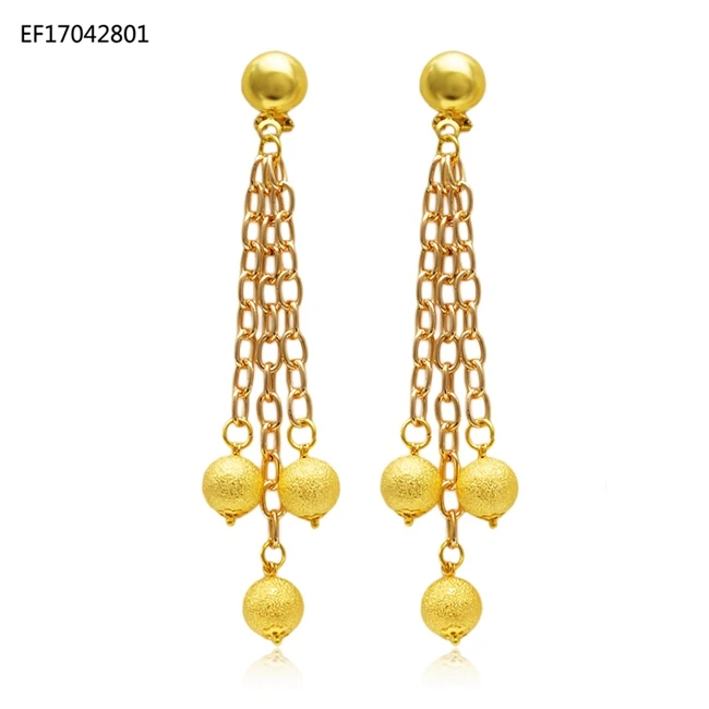 18 K Gold Plated Arab Dubai Cultural Earrings Complex Texture Design ...