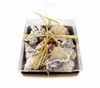 Colored Natural Sea Shell Packed Craft Box Decorated by Raffia