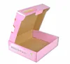 Custom logo printing plan shape pink corrugated shipping box