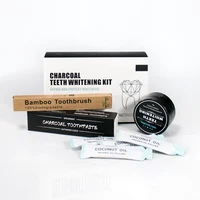 

Teeth Whitening Kit Bamboo Toothbrush Toothpaste Oil Pulling Private LOGO Coconut Shell Activated Charcoal Powder