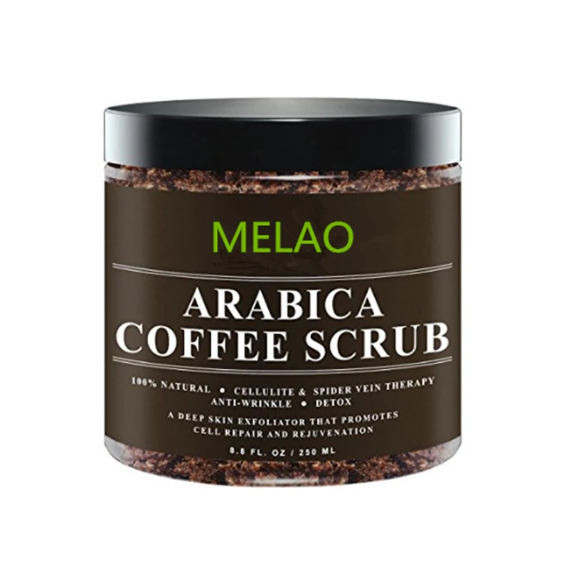 

Private Label Naturals Organic Arabica Coffee Scrub - 250 ml for Body and Face, Coffee color