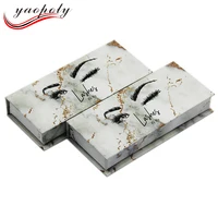 

Wholesale Marble Design False Eyelashes Custom Eyelash Packaging 3D Mink Eyelashes Box