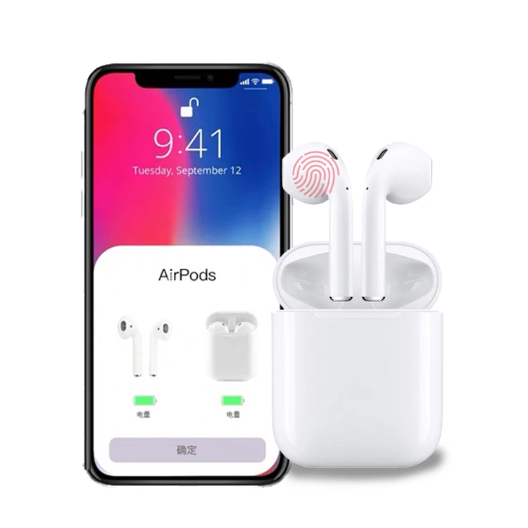 

new product 2019 i7 i9s i10 headphone wireless bluetooth 5.0 stereo mi earphone i11 i12 mini portable ear noise isolation, White