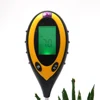 4 In 1 Digital PH Meter Soil Moisture Monitor Temperature Sunlight Tester For Gardening Plants with Backlight