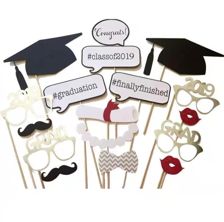 24pcs Glitter Graduation Party Photo Booth Props - Buy Photo Booth ...
