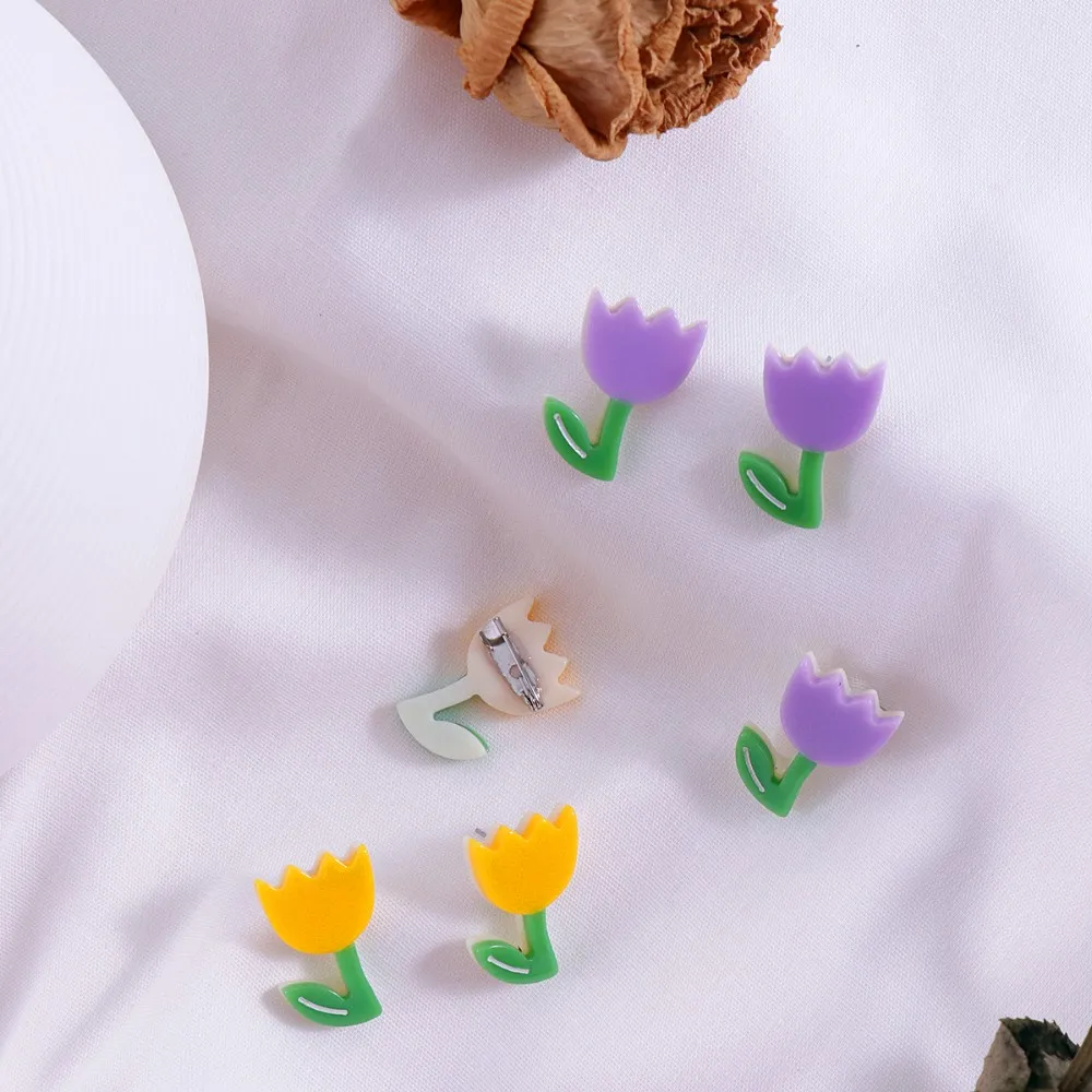 

JUHU wholesale acrylic brooches flower shape for party fashionable accessories for women clothes decoration, Colorful