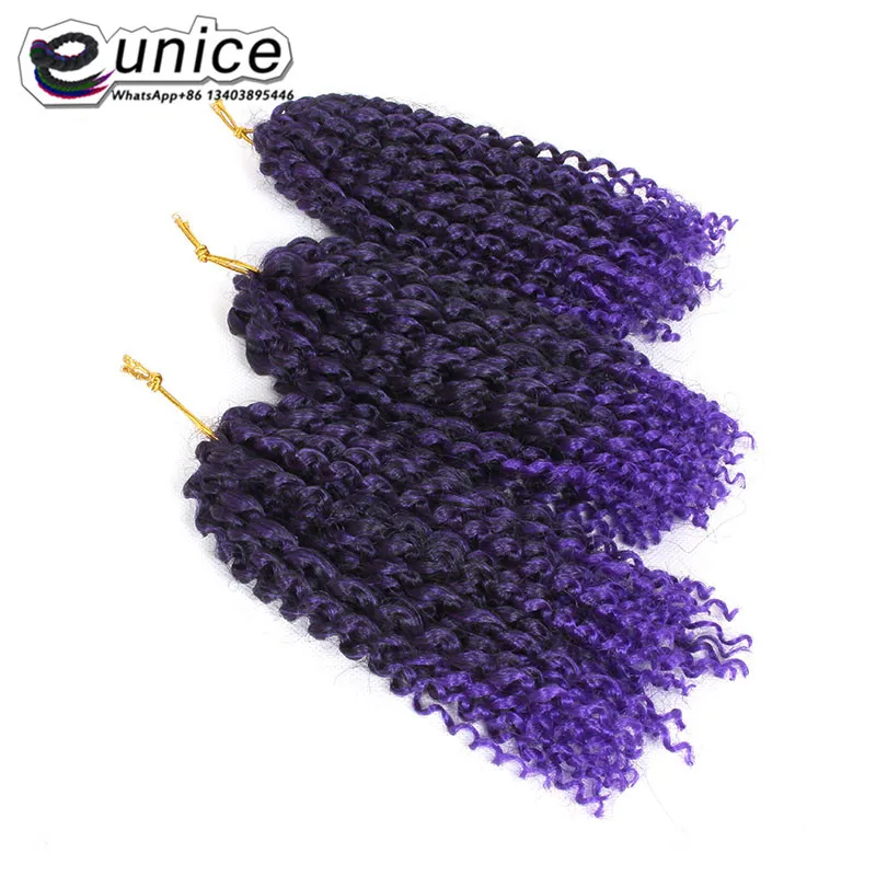 Color 1b Purple 3pcs Set In Stock Afro Curly Marley Braids