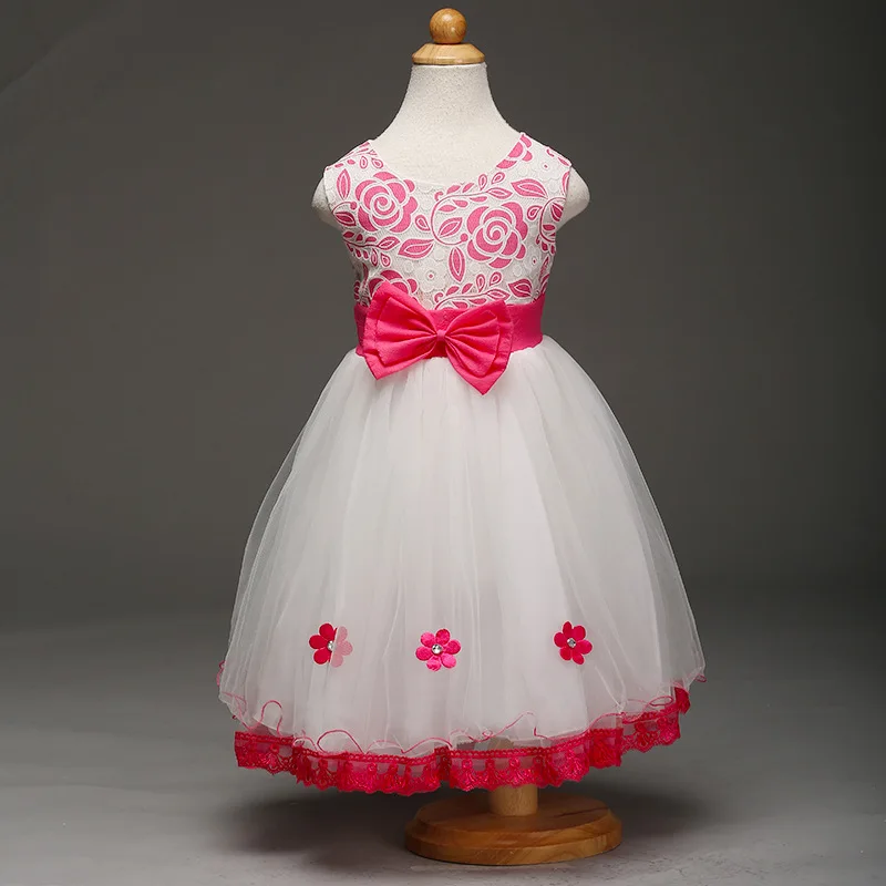 

High Quality Kids Fashion Dress Designer Bridal Wedding Gowns Flower Girl Party Dress LM8015, Pink