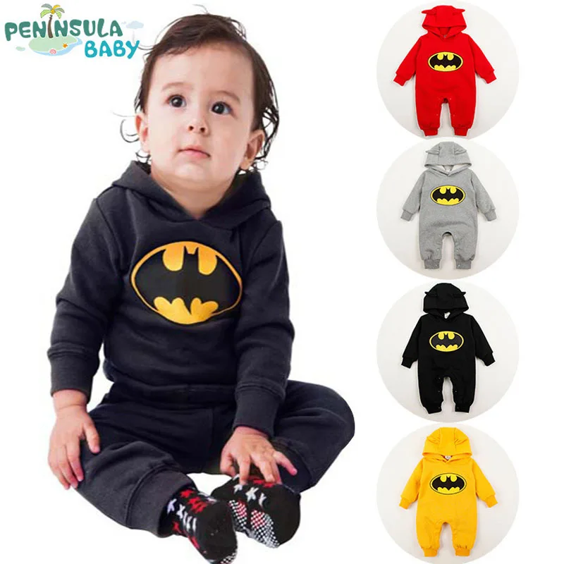 Baby Fleece Batman Top Overall Kids Clothing Newborn Baby Boys Girls Clothes Romper Roupas De Bebe