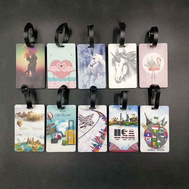 

Personalized OEM ODM PVC Rubber Unicorn Printed Custom Luggage Tag for Bag, Customized printed luggage tag