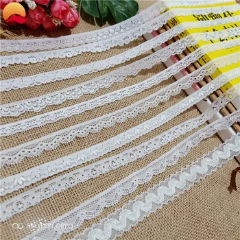 white lace trim fabric